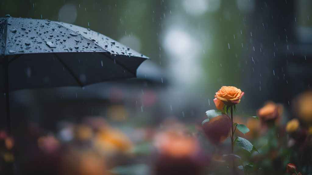 Rainy funeral