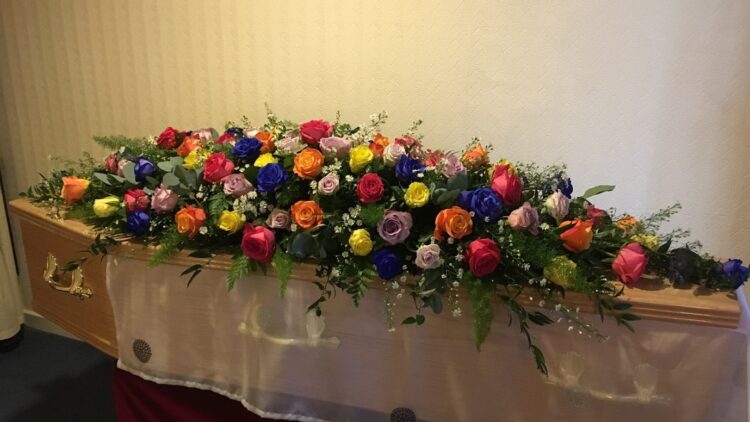 Floral Spray on coffin